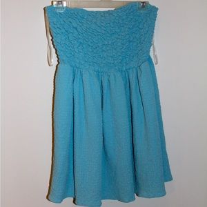 American Eagle blue strapless mini dress